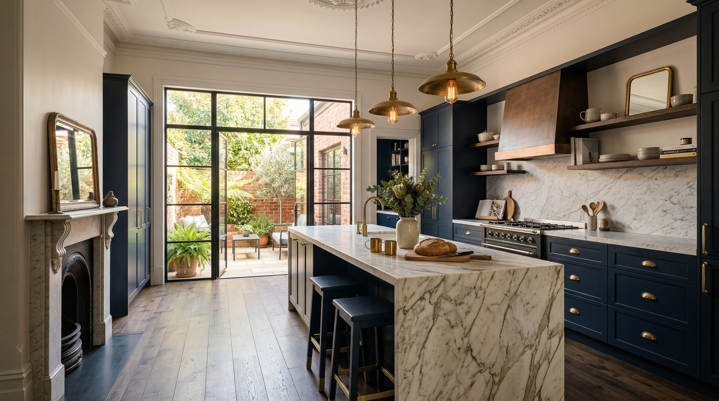 A renovated Melbourne kitchen with timber benchtops